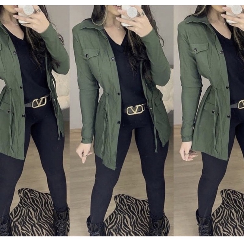 Parka Bangaline  jaqueta sobretudo com botoes casaco blusa feminina