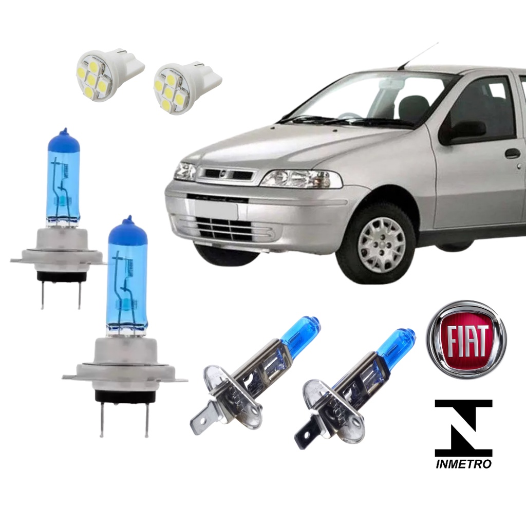 Kit Lâmpadas Palio Siena G2 2001 2002 2003 2004 Super Brancas H7 H1 + Meia Luz em Oferta na Shopee