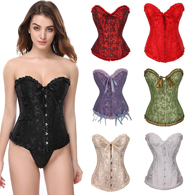 Espartilho Corpete Feminino Sexy Com Renda Up Sobrebust Corsets E Corpetes Korse