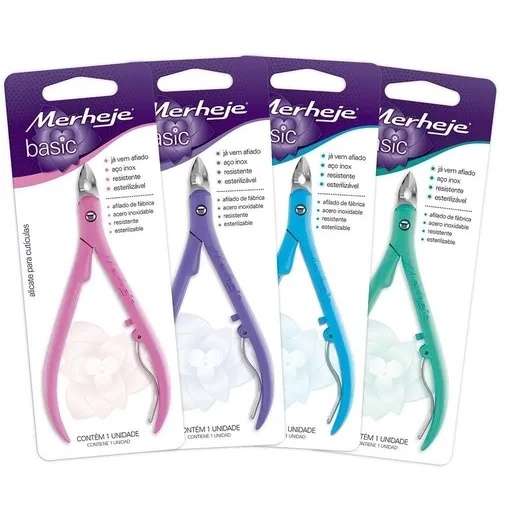 Alicate Para Cutículas - Aço-inox Ou Colorido Merheje - 1 Unidade