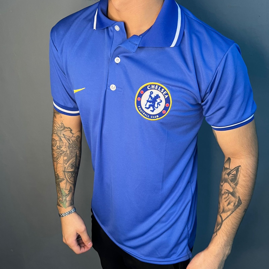 Camisa Gola Polo De Time Importada De Altíssima Qualidade Chelsea AZUL - Padrão Shopping PROMO