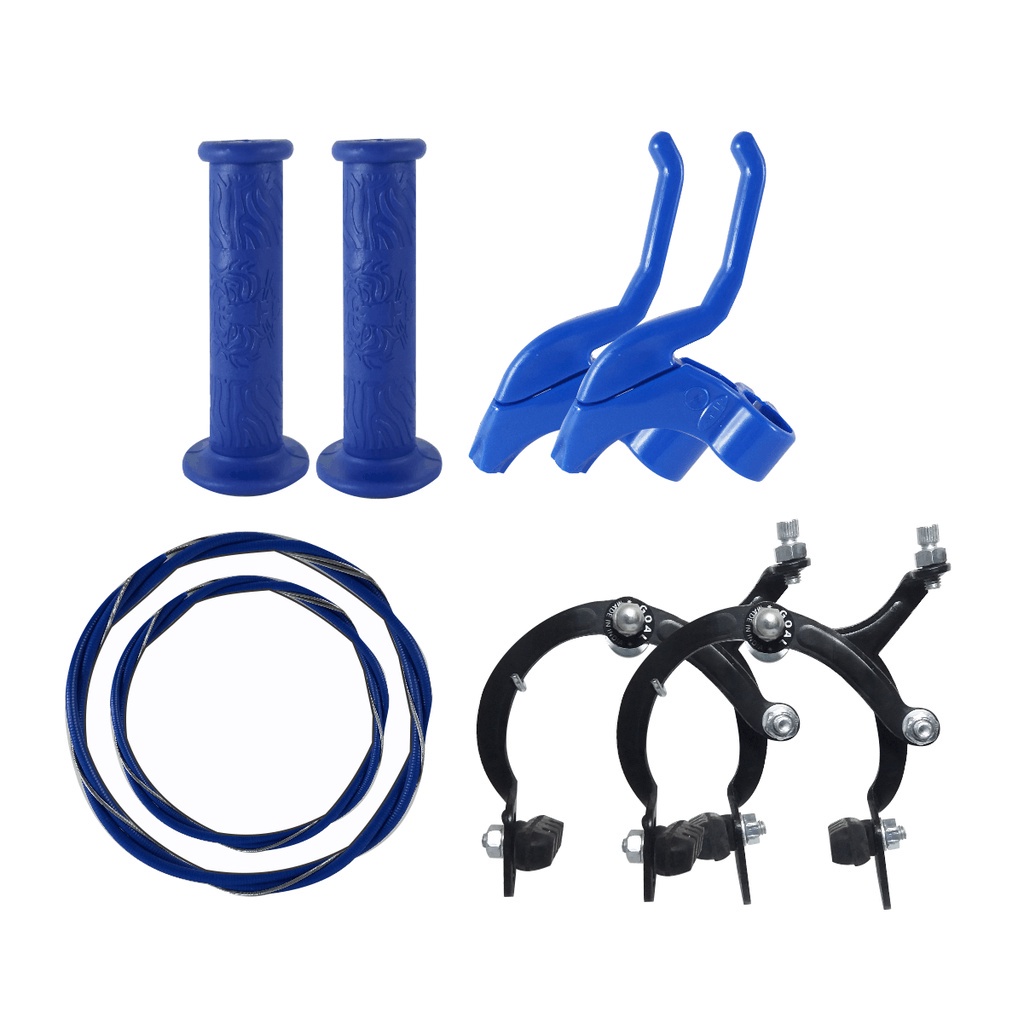 Kit Freio Bicicleta Aro 16 Cabos Conduítes Manoplas Azul em Oferta na Shopee