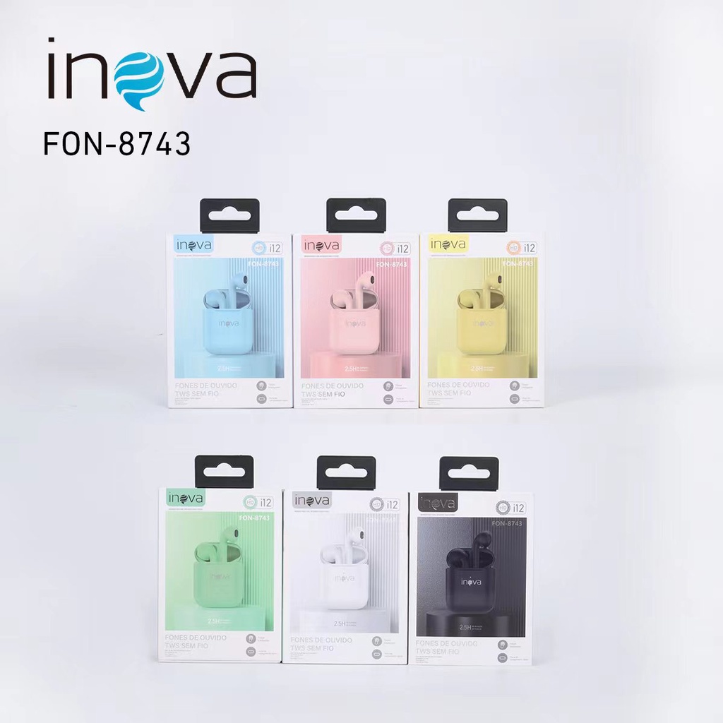 FON-8743 INOVA FONE DE OUVIDO SEM FIO Bluetooth 5.0 Para Android Ios Com Microfone