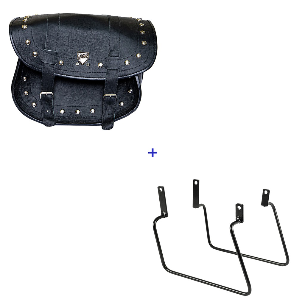 Kit Viagem Indian Scout Afastador + Alforge Lateral Legitimo com Cravos 24 Litros