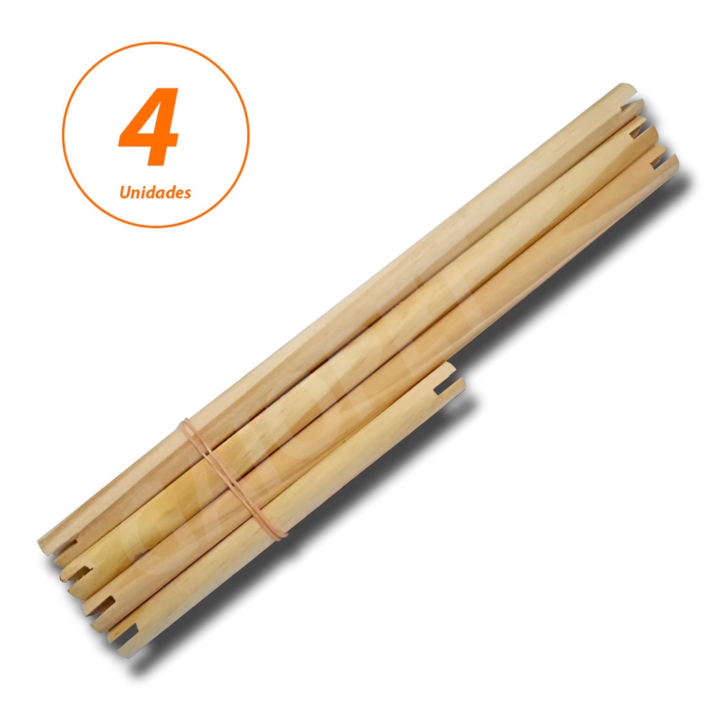 Poleiro de madeira para gaiola kit com 4 unidades