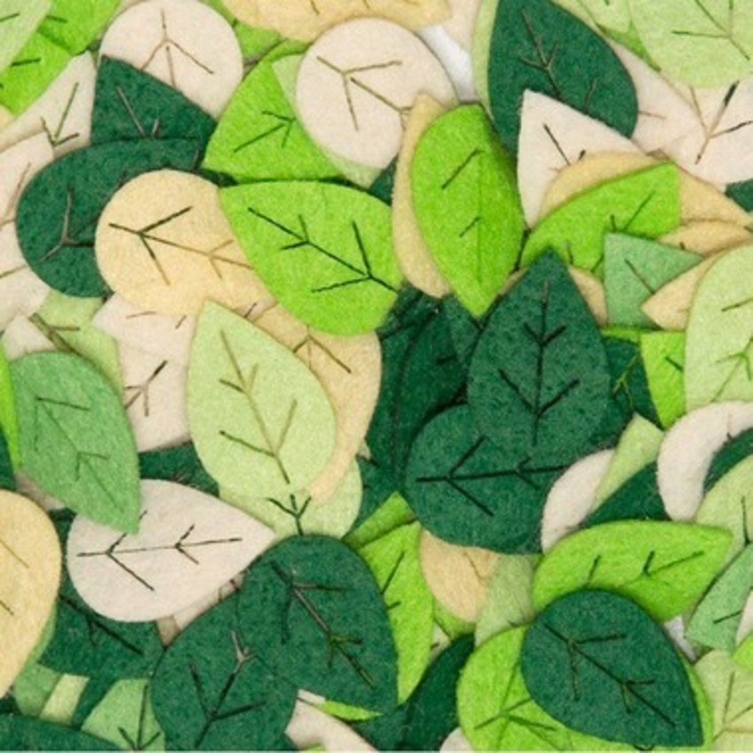 Kit com 100 apliques de folhas vazadas em feltro - escolha o tamanho - recorte a laser - artesanato, decoração, enfeite em Oferta na Shopee