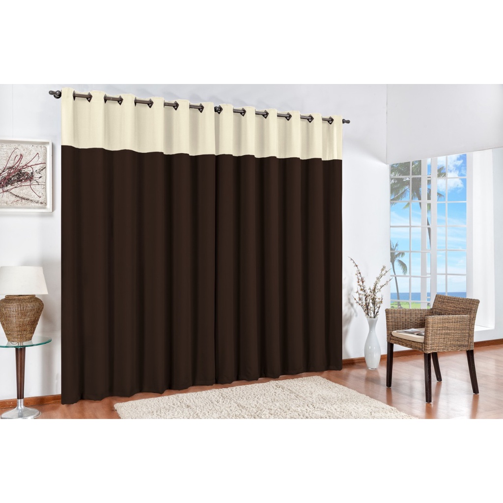 Cortina Bicolor  2MTS para Sala e Quarto