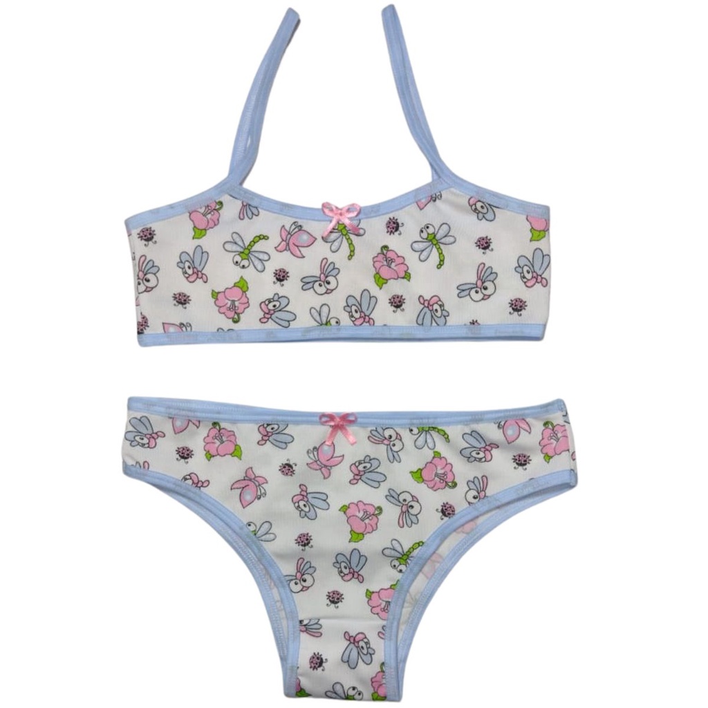 Kit Com 5 Conjunto Infantil Menina moça S/bojo em Oferta na Shopee