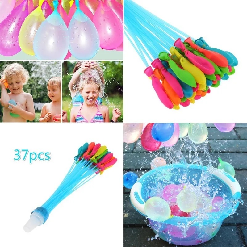 222 pcs Water Balloons Multicolor Self-Sealing Quick Refill Water Balloons Set for Kids and Adults Summer Outdoor Splashing Fun Water Fighting Pool Party 