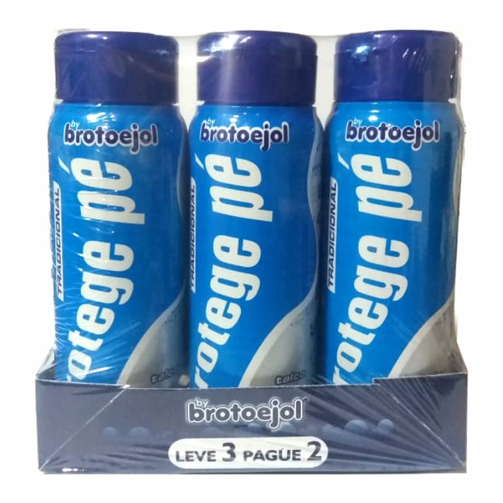 Kit Com 3 Talco Para Pés Tradicional 150g Brotoejol