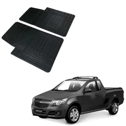 Jogo 2 Pecas Tapete Automotivo Especifico Montana 2010 em diante 100% Borracha Borcol