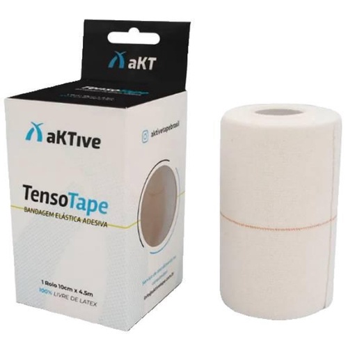 Bandagem Elástica Adesiva Tenso Tape (Tipo Tensoplast) - Marca: aKTive Sport Tape-Branca 10 cm x 4,5 m