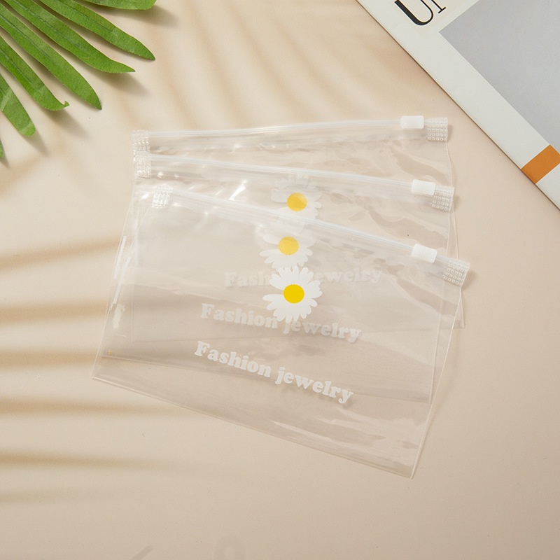 Bolsa De Plástico Transparente Multifuncional Anti-Estampaço Para Jóias/Margarida