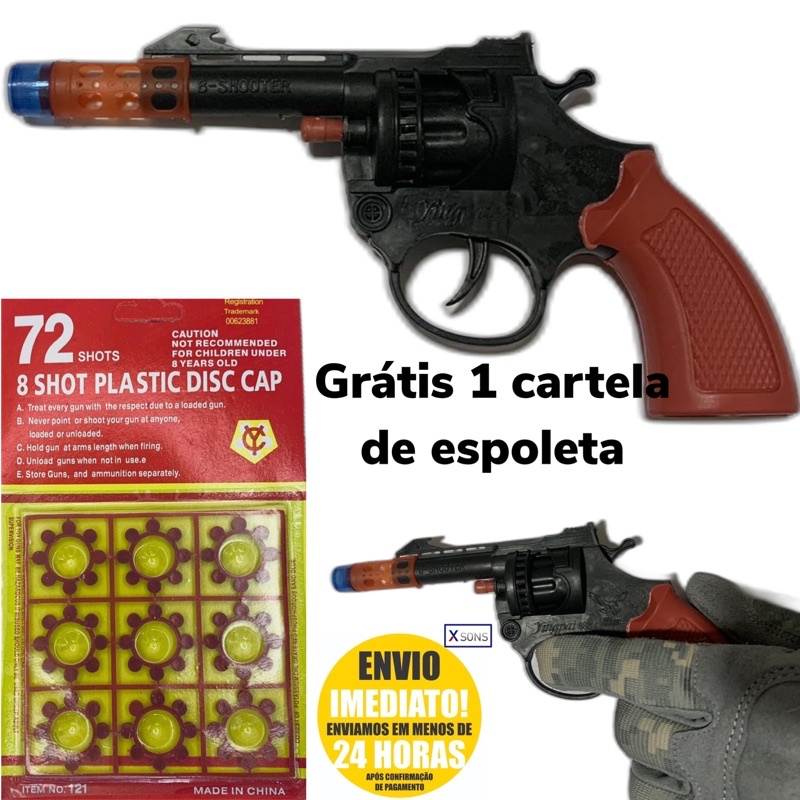 2 Arma De Espoleta Arminha Brinquedo Revolver De Espoleta - Corre Que Ta  Baratinho