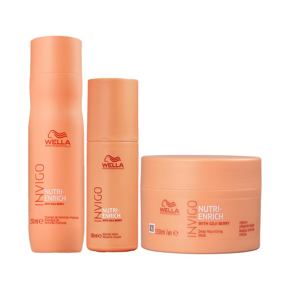 Kit Wella Pro Invigo Enrich Sh 250ml + Masc 150ml + Lv 150ml em Oferta na Shopee