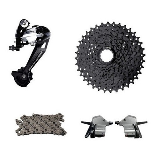 Kit Grupo Transmissão 9v Tipo Shimano Cassete K7 11/36 Gta