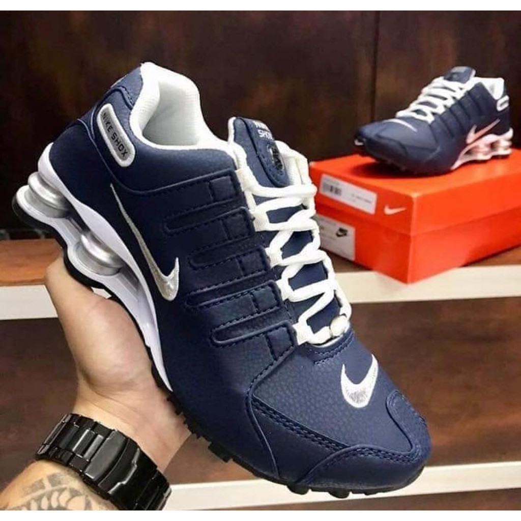 nike shox nz azul marinho e branco