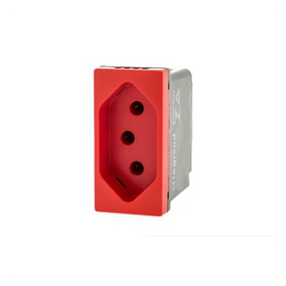 Tomada Nbr14136 10A 2 Pinos + Terra Vermelho Pial em Oferta na Shopee