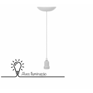 Luminária Pendente Fio cabo com Soquete Coluna E-27