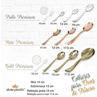 50 Colher Para Ovo de Colher Páscoa 2025 Prata Ouro Rose  P/M/G em Oferta na Shopee