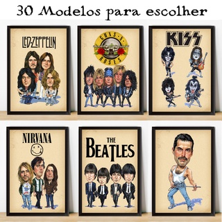 Quadro Decorativo Caricaturas Rock