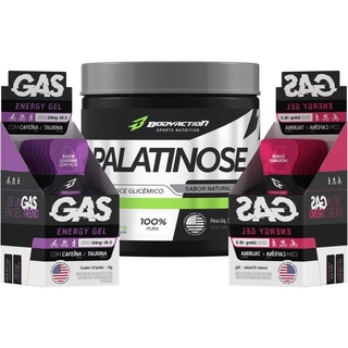 Kit 2x Gas Energy Gel 20 Sachês + Palatinose 300g Bodyaction