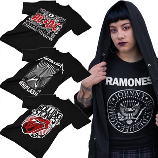 Camisa Banda Rock Acdc Metallica Rolling Stones Ramones