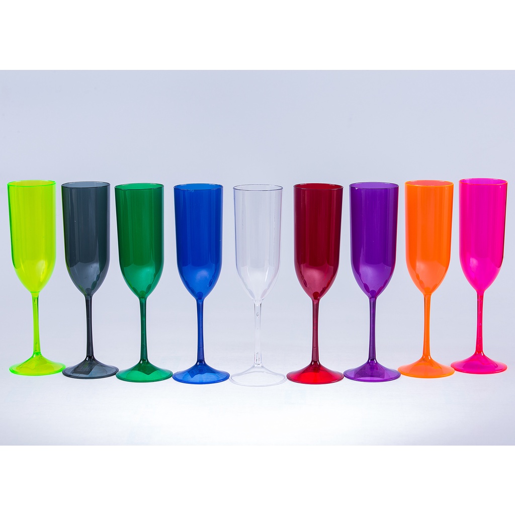 KIT 10 taças champanhe acrílica LINDAS cores cristais FESTA em Oferta na Shopee