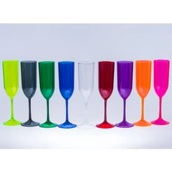 Kit 30 taças champanhe ACRILICAS lindas cores CRISTAIS festa