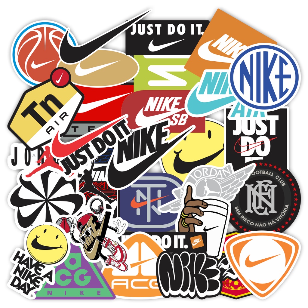 Kit 30 Adesivos Nike Shox TN ACG Have a Nike Day Airmax A prova D'Agua para Notebook ou Skate