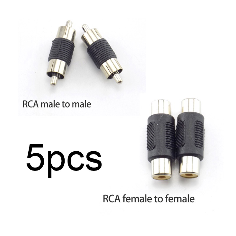 5 Pçs Adaptador De Vídeo RCA Fêmea Para CCTV Acoplador Cabo De Áudio Conector Macho Plug BRH1