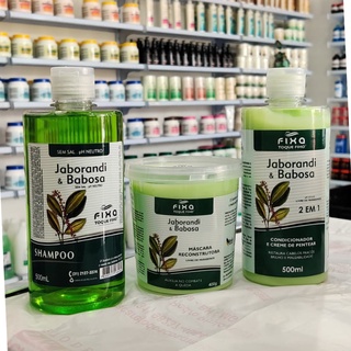 Kit Tratamento Capilar Jaborandi Com Babosa (Aloe Vera) 500ML - Combate a Queda Capilar - Shampoo, Condicionador e Máscara - Crescimento Capilar