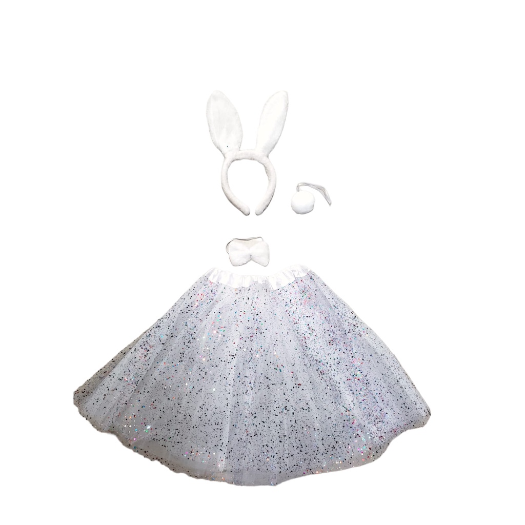 Kit Coelhinha SAIA +ARCO Fantasia Coelho Halloween Carnaval Cosplay em Oferta na Shopee