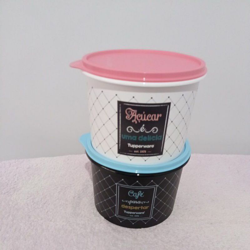 kit tupper caixa de açúcar 1.7L+ café 1.7L bistrô Tupperware