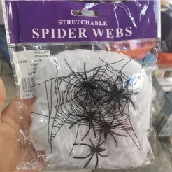 Teia de Aranha Artificial 20g Halloween Decoração Festa Temática.