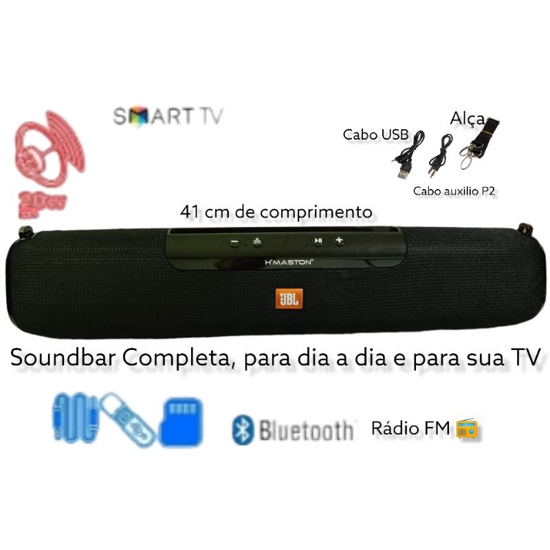 Super promoção Caixa de Som Soundbar Gigante 41 cm Portátil Bluetooth Rádio FM Caixa de Som Portátil, temos tbm caixa de som da marca tomate