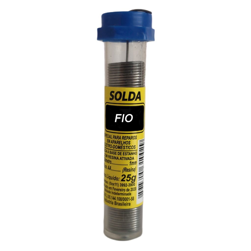 Solda em fio Para Ferro de Solda Estanho Para Soldar Em Fio 1,0mm Tubo 25g Emavi Shopee Brasil