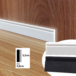 Eva Flexível 3,5cm 5 Metros, Rodapé Moldura Autocolante Boiserie Roda Meio
