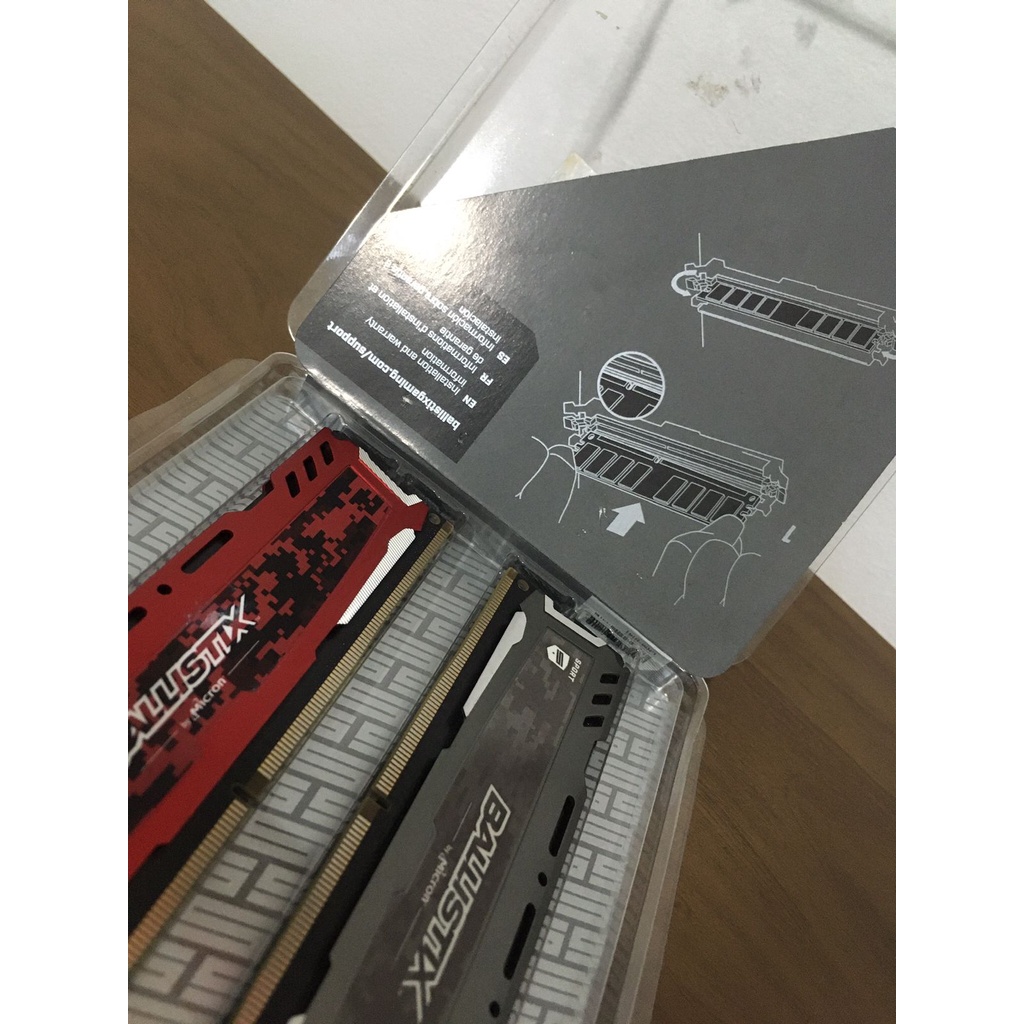 Memória Ram Ddr4 Ballistix 2400mhz 2x 4gb
