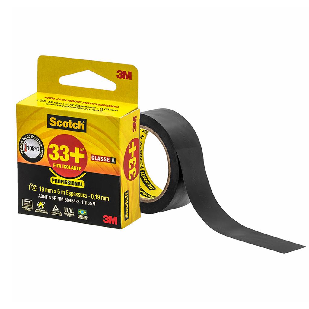 Fita Isolante Preto 19mmx5M Scotch 33+ 3M Do Brasil em Oferta na Shopee