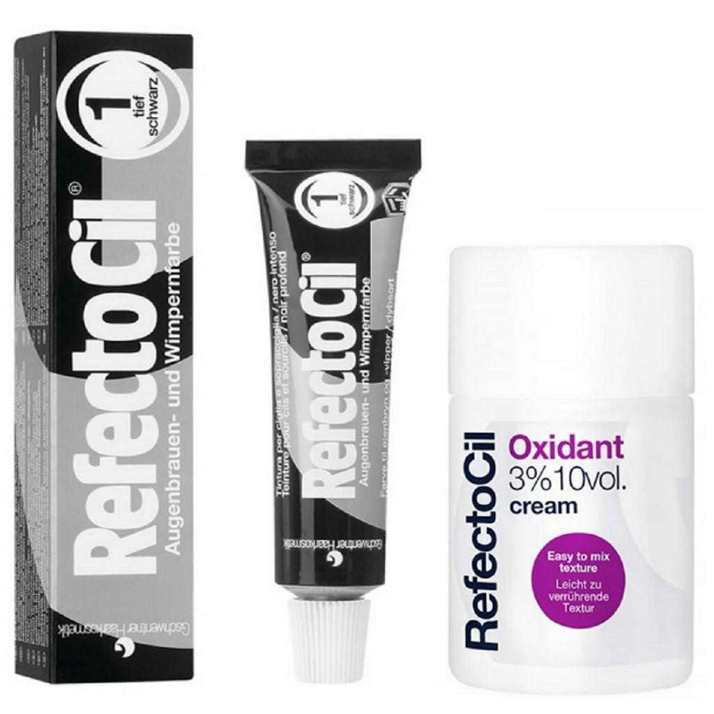 Refectocil Tintura e Coloração de Sobrancelhas Preto 1.0 e Oxidante Creme 100 ml