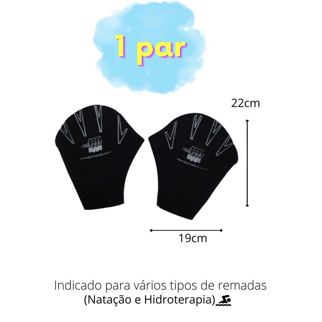 Palmar Natação Adulto Neoprene  -  Slade Fitness