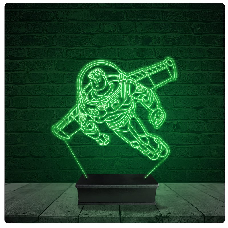 Luminária Abajur Acrílico Led - Buzz Lightyear Toy Story