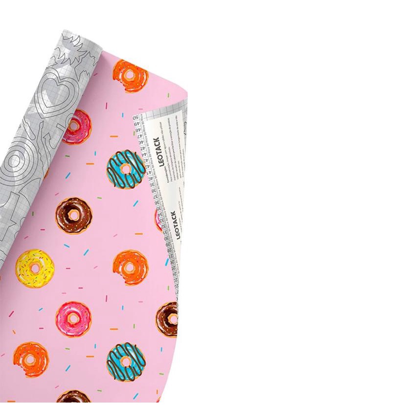 Papel de Parede Auto Colante Leotack Donut  e Retro Para Cozinha Café Bistrô  5mx45cm