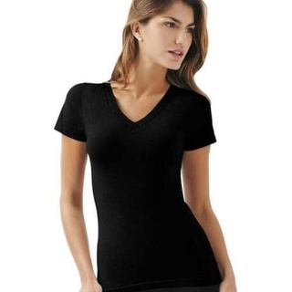 Kit com 3 camisetas baby look feminina malha de algodão