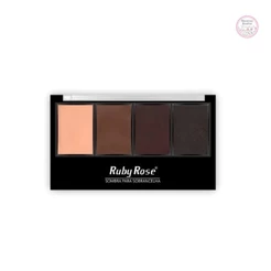Trio De Sombra Para Sobrancelha Com Primer Ruby Rose Hb-9354 - 1 Unidade