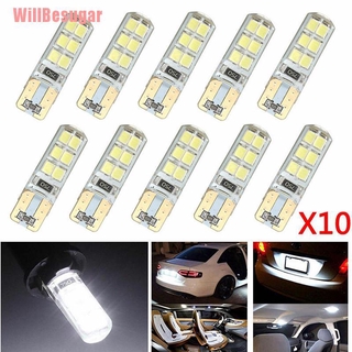 Willbesugar Kit 10x Lâmpadas De Led Canbuss Branco Xenon T10 W5W 12-smd 2835