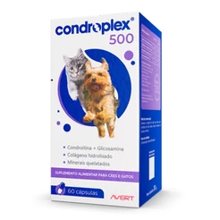 Suplemento Condroplex 500 Cães E Gatos C/ 60 Cápsulas