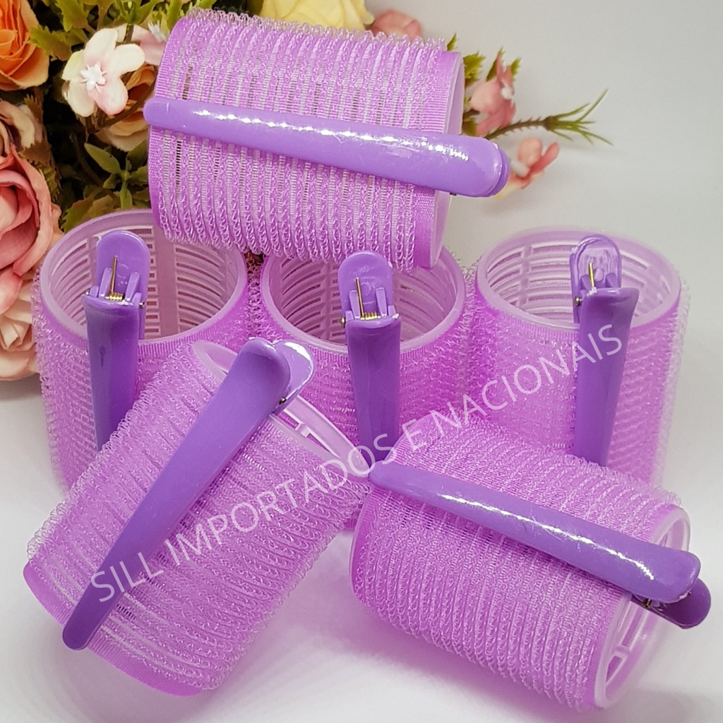 6 BobS Para Cabelo Com Velcro Grande 50mm x 60mm + 6 Grampos