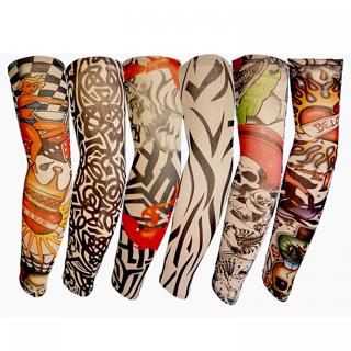 2 Pares Mangotes Tatuagem Proteção na Alma: Manguitos Estampados Com Arte Realista Eleve Seu Estilo em Oferta na Shopee